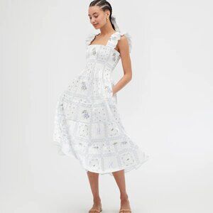 NWT - The Ellie Nap Dress - White Floral Patchwork, Size Large